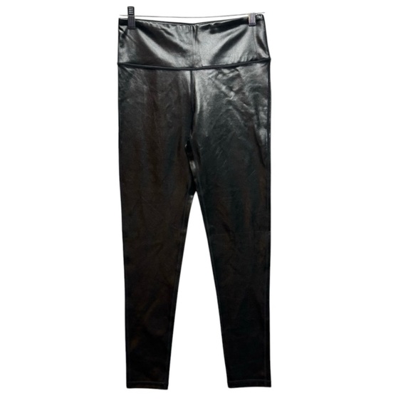 Mono B Pants - Mono b Faux Leather Leggings Women Sz Medium Black Stretch High Waisted NWT